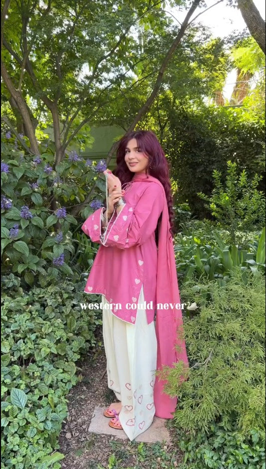 Razvi Pretty in Pink Embrodairy Detailing salwar set