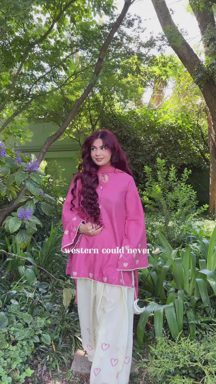 Razvi Pretty in Pink Embrodairy Detailing salwar set